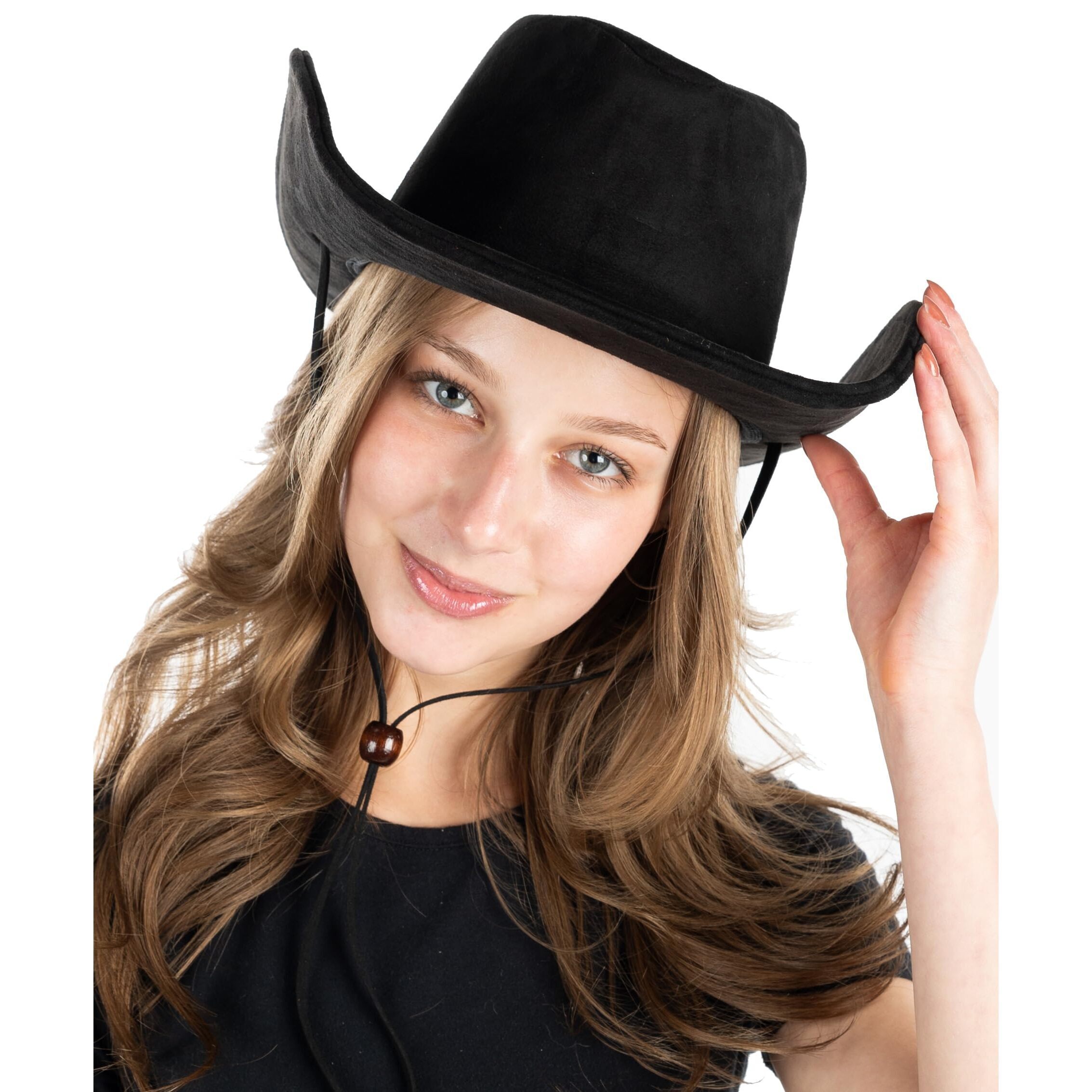 4452 Women's Cowboy Hat- Suede W/Chinstrap